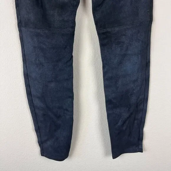 Elie Tahari Roxanna Lambskin Suede Skinny Pants Womens Medium Blue Shimmery - Picture 9 of 15